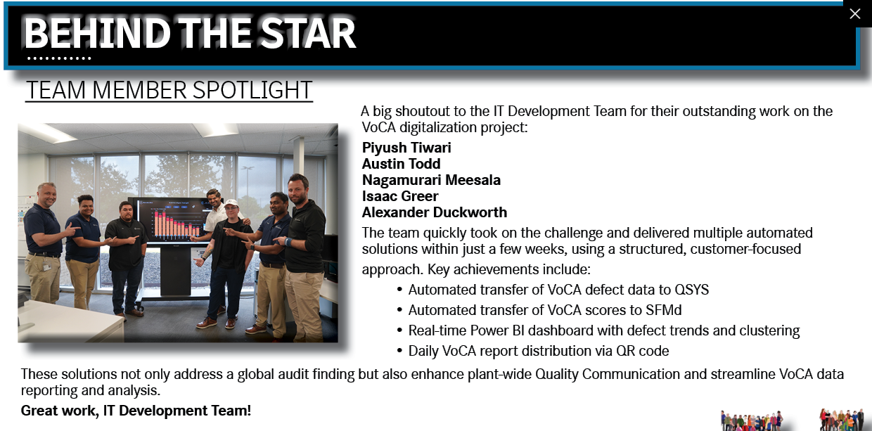 Recognition of VI.OS team for VoCA report achievements